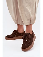 Semišové tenisky s šněrováním hnědé model 22355634 - Kobbo Semišové tenisky s šněrováním hnědé model 22355634 - Kobbo