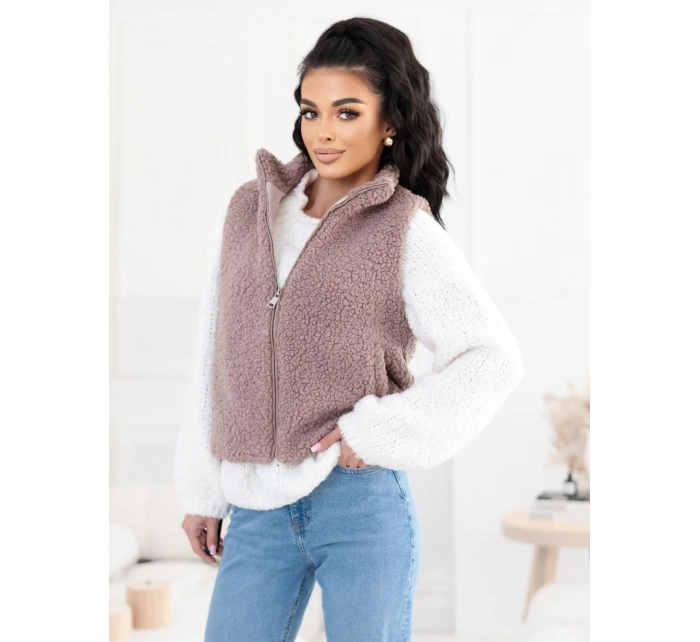 Kamizelka CS KZ model 21937087 ciemny bezowy - FPrice Kamizelka CS KZ model 21937087 ciemny bezowy - FPrice