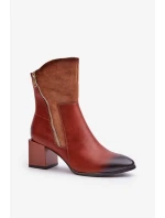 Zateplené Dámské Kotníkové Boty Na Podpatku Hnědé Relabina Zateplené Dámské Kotníkové Boty Na Podpatku Hnědé Relabina