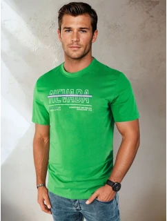 Pánské zelené tričko s potiskem FashionStreet RX5438