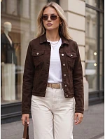 Kurtka jeansowa damska przejściowa brązowa model 22341145 - FashionStreet Kurtka jeansowa damska przejściowa brązowa model 22341145 - FashionStreet