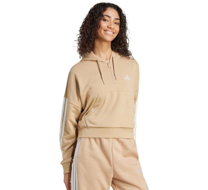 Dámská mikina s kapucí Essentials French Terry Quarter Zip beige model 21730224