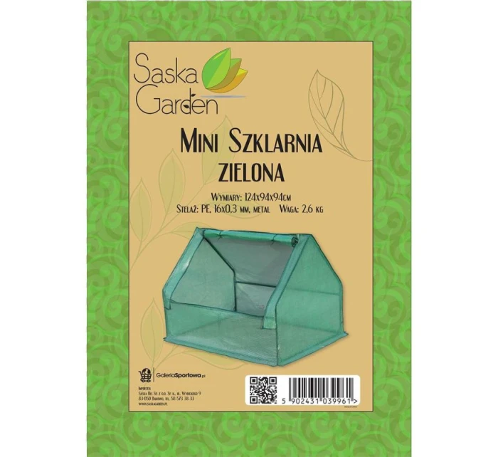 SKLENÍKOVÝ ZAHRADNÍ TUNEL ZELENÝ MINI 124X94X94CM