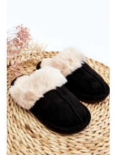 Dětské Pantofle S Kožešinou Černé Befana