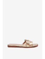 Dámské ploché pantofle s zlatými pásky model 21937376 - Boto