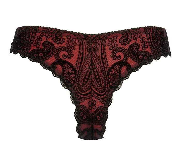 Tanga V-10048 černá/červená - Axami