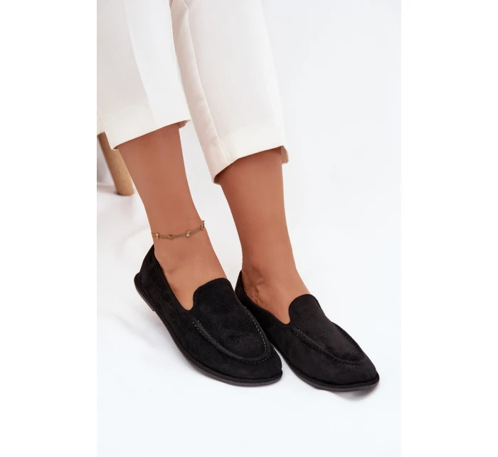 Dámské mokasíny z eko semiše Miryelle – černé