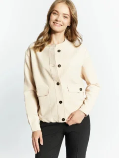 Dámská elegantní mikina s knoflíky 1110-015 Béžová - Monnari