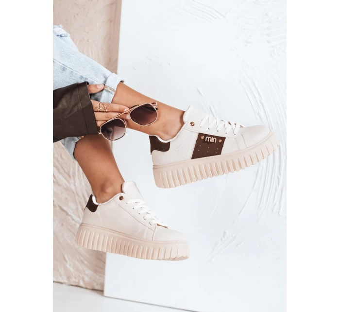 Dámské tenisky na platformě béžové Dstreet model 21992125 - FashionStreet