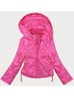 růžová dámská bunda se šňůrkami na bocích model 19456849 - S'WEST