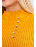 halenka s knoflíky hořčicové barvy model 21753022 - K-Fashion halenka s knoflíky hořčicové barvy model 21753022 - K-Fashion