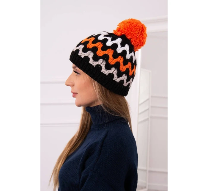 Dámská čepice Laila K283 black+neon orange Dámská čepice Laila K283 black+neon orange