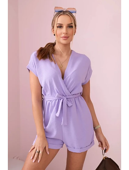 Krátký overal model 21289853 v pase světle fialová - K-Fashion