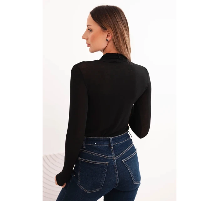 Dámská blůza s rolákem a dlouhým rukávem z kašmíru černá Dámská blůza s rolákem a dlouhým rukávem z kašmíru černá
