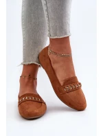 Lesklé dámské mokasíny s řetízkem Camel model 21656869 - Boto Lesklé dámské mokasíny s řetízkem Camel model 21656869 - Boto