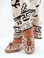 Ploché baleríny z přírodní kůže Zazoo 10179 béžové