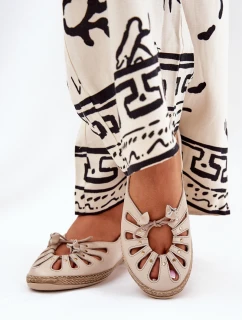 Ploché baleríny z přírodní kůže model 21686523 béžové - Zazoo