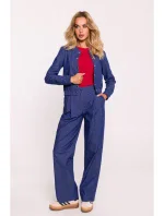 M800 Bunda bomber s lisovanými cvočky - modrá M800 Bunda bomber s lisovanými cvočky - modrá