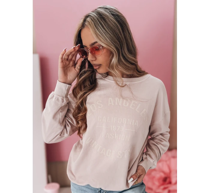 Dámská oversize mikina KALISTYLE v pudrově růžové barvě FashionStreet BY1364