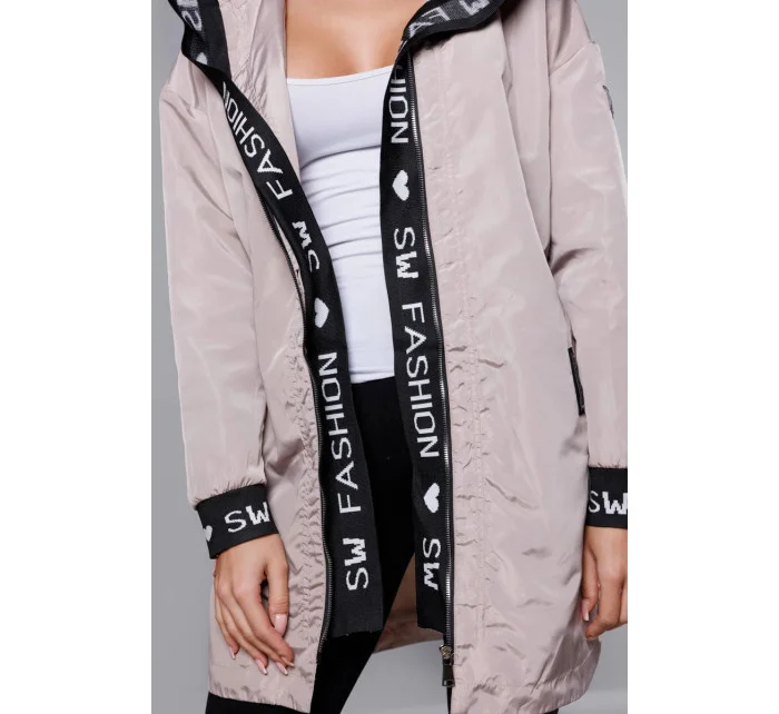 Tenká dámská bunda v barvě s ozdobnou lemovkou model 18019118 - S'WEST Tenká dámská bunda v barvě s ozdobnou lemovkou model 18019118 - S'WEST