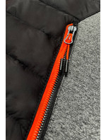 Černo-grafitová pánská sportovní bunda s reflexními zipy (8M908-392)