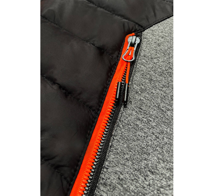Černo-grafitová pánská sportovní bunda s reflexními zipy (8M908-392)