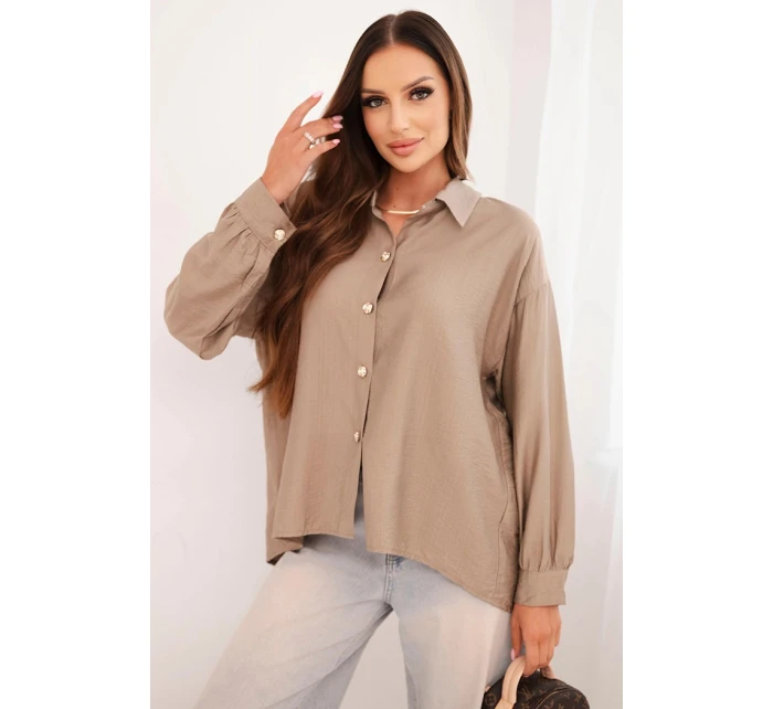 Dámská elegantní košile z viskózy s ozdobnými knoflíky fango