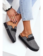 Dámské pantofle zdobené zirkony na platformě černé model 21683239 - Boto Dámské pantofle zdobené zirkony na platformě černé model 21683239 - Boto