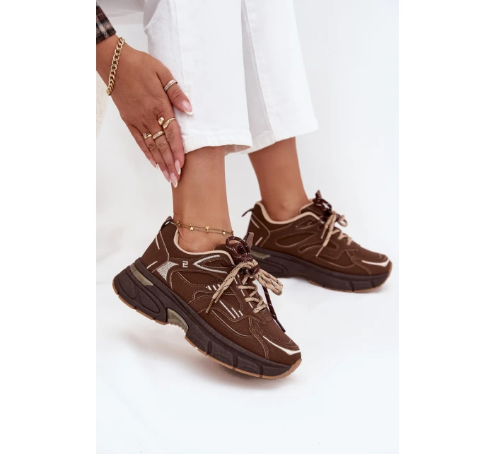 Dámské sportovní tenisky s šněrováním čokoládové model 21710174 - Boto Dámské sportovní tenisky s šněrováním čokoládové model 21710174 - Boto