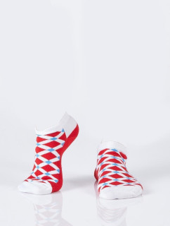 Pánské červené krátké ponožky s diamanty