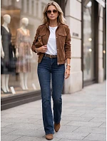 Jeansy damskie z paskiem niebieskie model 22394779 - FashionStreet