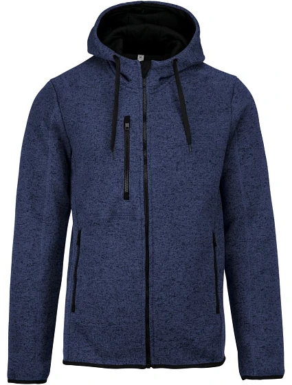 Kariban ProAct PA 365 Pánská pletená fleecová bunda s kapucí 20.P365 navy melange Kariban ProAct PA 365 Pánská pletená fleecová bunda s kapucí 20.P365 navy melange