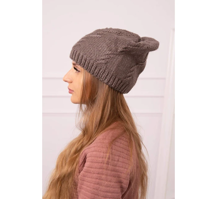 Dámská čepice mocca model 18752455 - K-Fashion Dámská čepice mocca model 18752455 - K-Fashion
