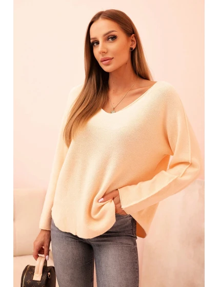Svetr dámský s viskózou s výstřihem do V model 21268091 - K-Fashion