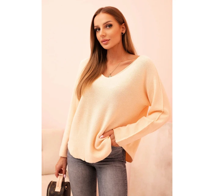 Svetr dámský s viskózou s výstřihem do V model 21268091 - K-Fashion