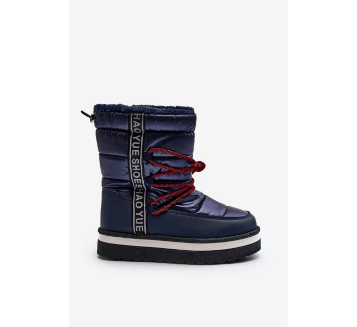 Dámské sněhule s vázáním v modré barvě model 21644706 - Boto Dámské sněhule s vázáním v modré barvě model 21644706 - Boto