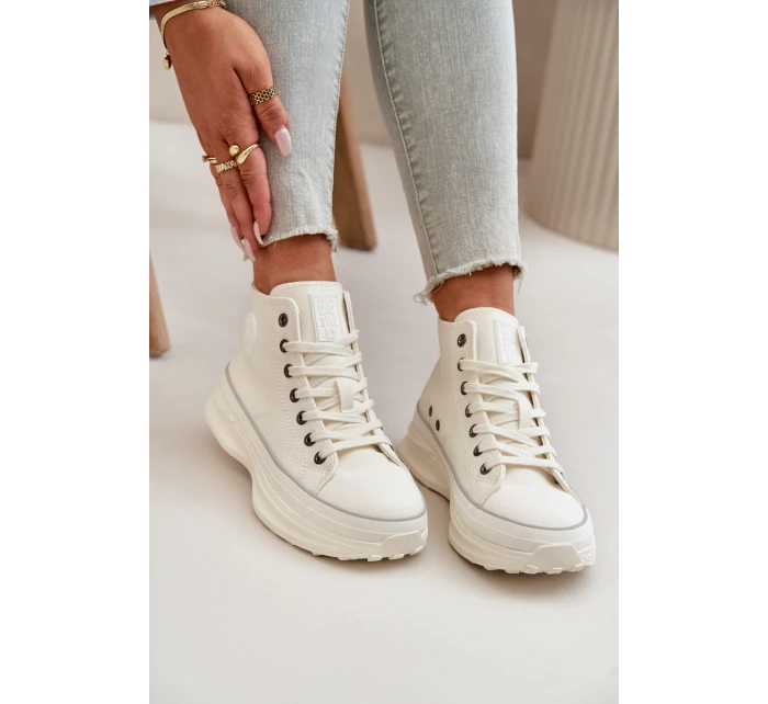 Dámské Tenisky Na Platformě Eko Kůže Big Star OO274064 Bílé Dámské Tenisky Na Platformě Eko Kůže Big Star OO274064 Bílé