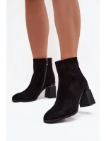 Dámské kozačky z přírodního semiše na podpatku vyhřívané D&A CR52-718 Černé