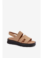 Dámské sandály semišové Big Star TT274482 Béžové