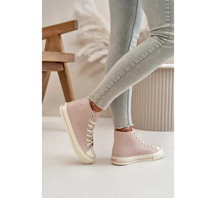 Dámské Zateplené Tenisky Z Eko Kůže Růžové Big Star Dámské Zateplené Tenisky Z Eko Kůže Růžové Big Star