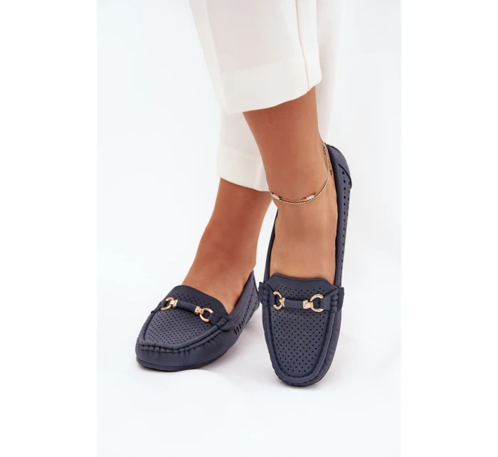 Dámské perforované mokasíny s ozdobou Kaydance – granátové