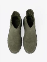 Trendy kotníčkové boty zelené dámské platforma Trendy kotníčkové boty zelené dámské platforma