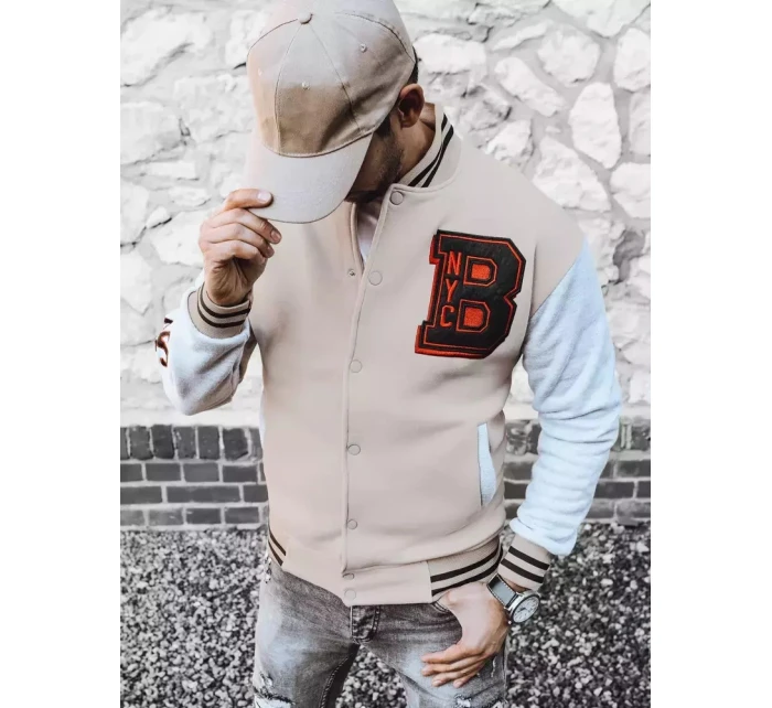 Pánská mikina na zip v barvě ecru Dstreet model 21966747 - FashionStreet