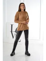 Svetr model 18970329 přes hlavu s módní vazbou Velbloud - K-Fashion Svetr model 18970329 přes hlavu s módní vazbou Velbloud - K-Fashion