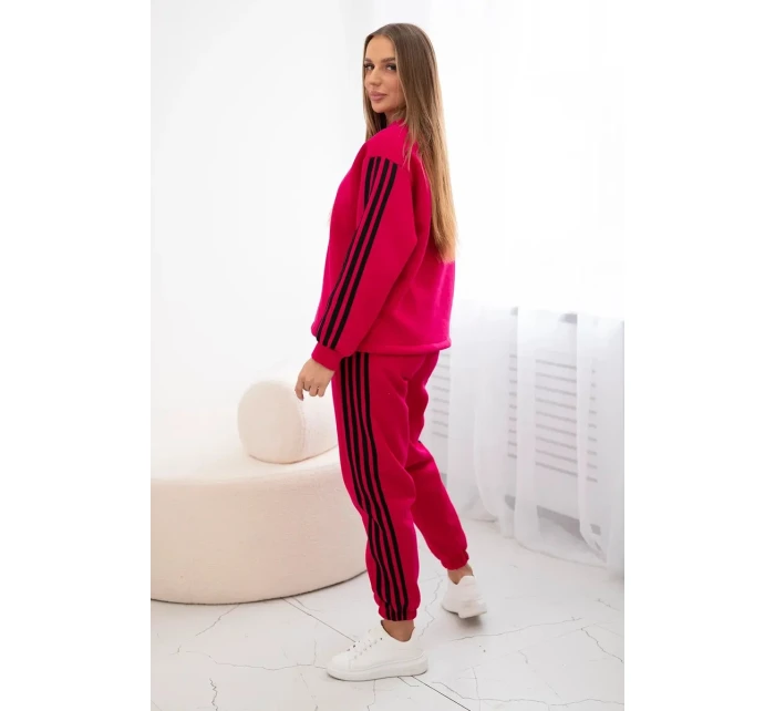 Bavlněná souprava s proužky fuchsie Bavlněná souprava s proužky fuchsie