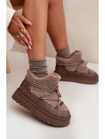 Dámské Sněhule Na Platformě S Kožíškem  Hnědé model 21705918 - Big Star Shoes