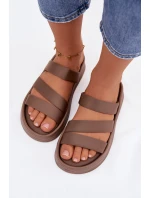 dámské sandály na platformě s pásky Khaki model 21943283 - Boto