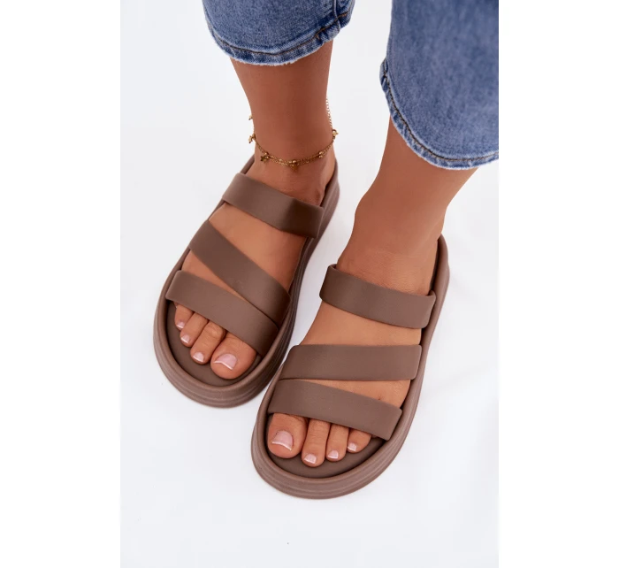 dámské sandály na platformě s pásky Khaki model 21943283 - Boto