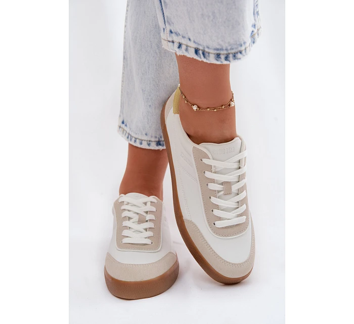 Dámské tenisky z eko kůže Big Star model 22069390 bílé - Big Star Shoes Dámské tenisky z eko kůže Big Star model 22069390 bílé - Big Star Shoes