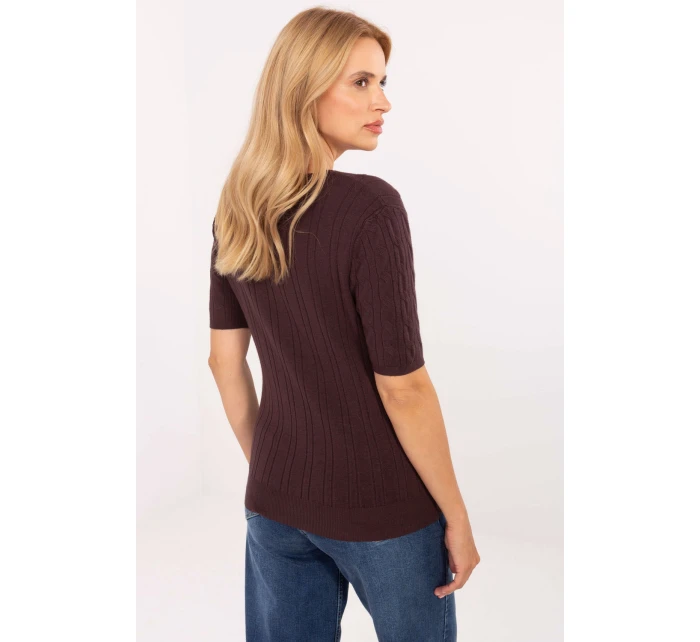 Svetr s krátkým rukávem model 217328 Factory Price Svetr s krátkým rukávem model 217328 Factory Price